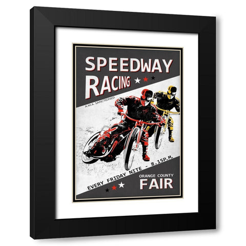 Speedway Racing OC Fair Black Modern Wood Framed Art Print with Double Matting by Rogan, Mark