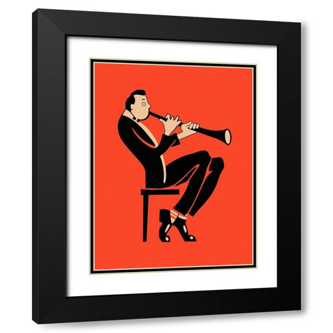 The Clarinet Black Modern Wood Framed Art Print with Double Matting by Rogan, Mark