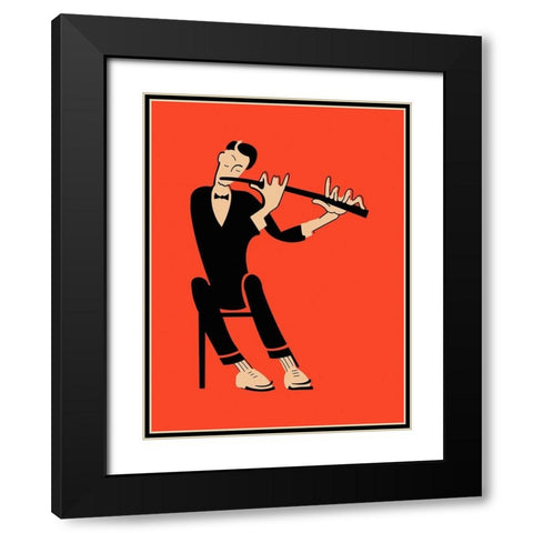 The Flute Black Modern Wood Framed Art Print with Double Matting by Rogan, Mark