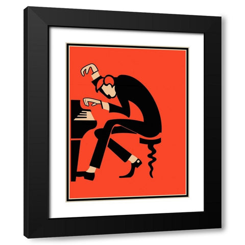 The Piano Black Modern Wood Framed Art Print with Double Matting by Rogan, Mark