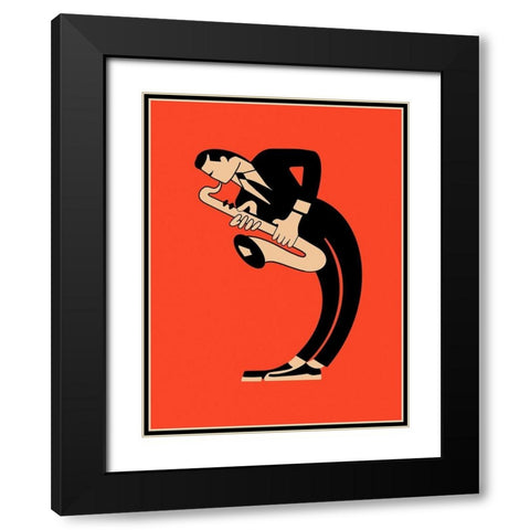 The Saxophone Black Modern Wood Framed Art Print with Double Matting by Rogan, Mark