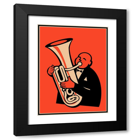 The Tuba Black Modern Wood Framed Art Print with Double Matting by Rogan, Mark