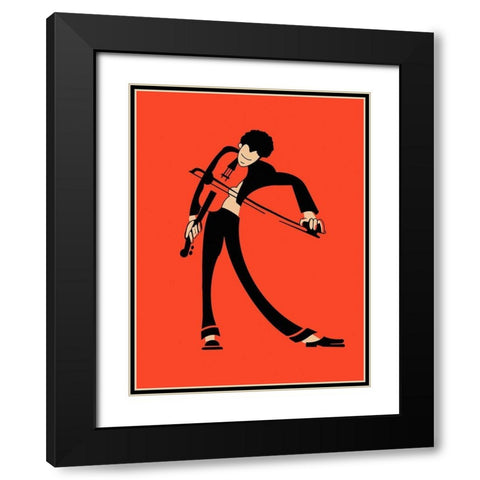 The Violin Black Modern Wood Framed Art Print with Double Matting by Rogan, Mark