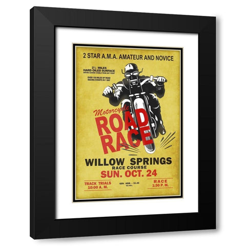 Willow Springs Road Race Black Modern Wood Framed Art Print with Double Matting by Rogan, Mark