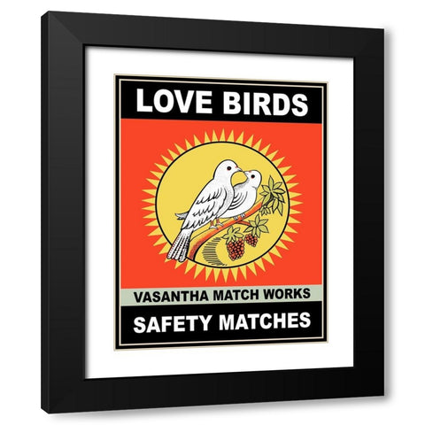 Love Birds Black Modern Wood Framed Art Print with Double Matting by Rogan, Mark
