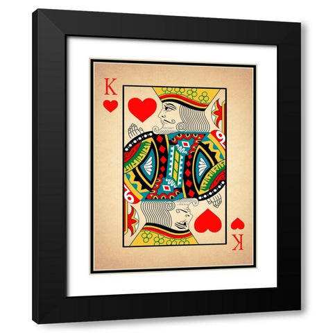 King of Hearts Black Modern Wood Framed Art Print with Double Matting by Rogan, Mark