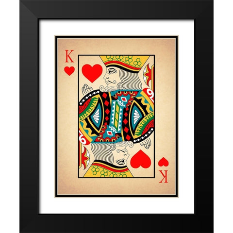 King of Hearts Black Modern Wood Framed Art Print with Double Matting by Rogan, Mark