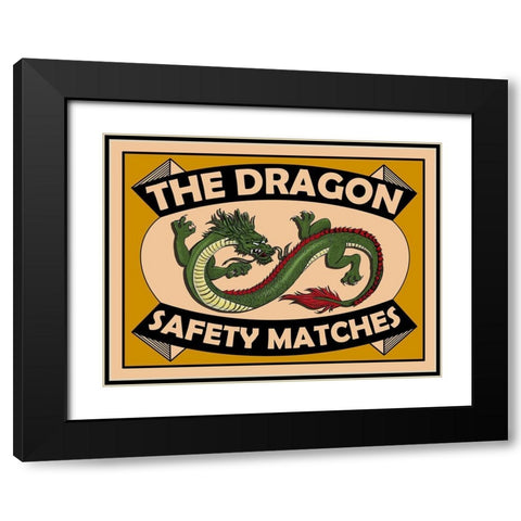 Dragon Safety Matches Black Modern Wood Framed Art Print with Double Matting by Rogan, Mark