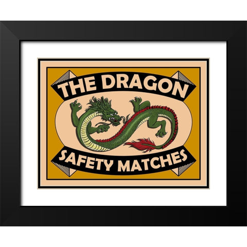 Dragon Safety Matches Black Modern Wood Framed Art Print with Double Matting by Rogan, Mark