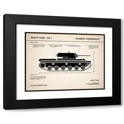 KV1 Heavy Tank Black Modern Wood Framed Art Print with Double Matting by Rogan, Mark