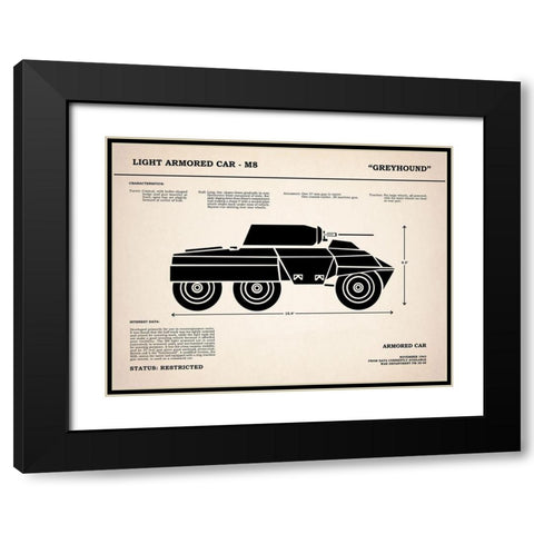 M8 Armored Car Greyhound Black Modern Wood Framed Art Print with Double Matting by Rogan, Mark