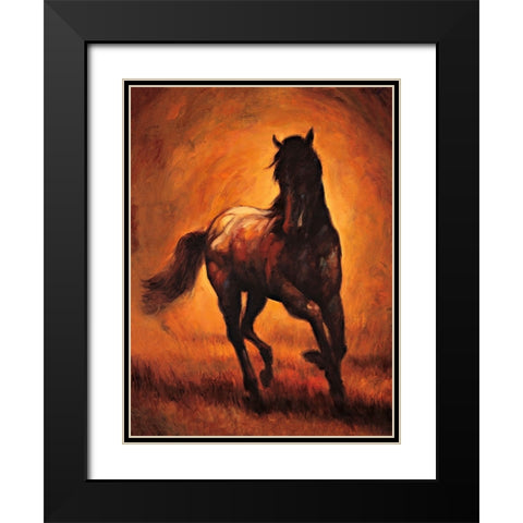 Stallion I Black Modern Wood Framed Art Print with Double Matting by Vargas, Ricardo