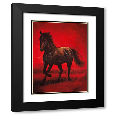 Stallion II Black Modern Wood Framed Art Print with Double Matting by Vargas, Ricardo