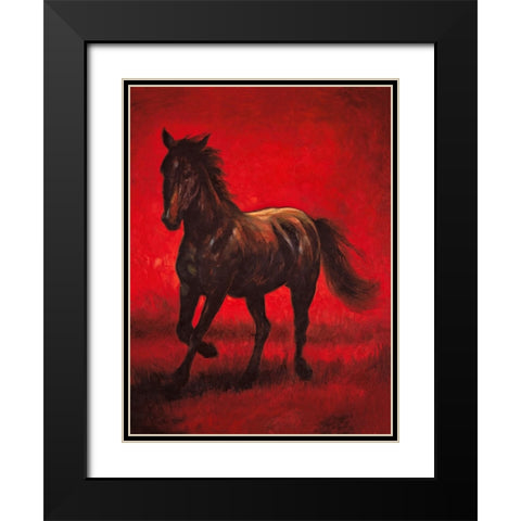 Stallion II Black Modern Wood Framed Art Print with Double Matting by Vargas, Ricardo