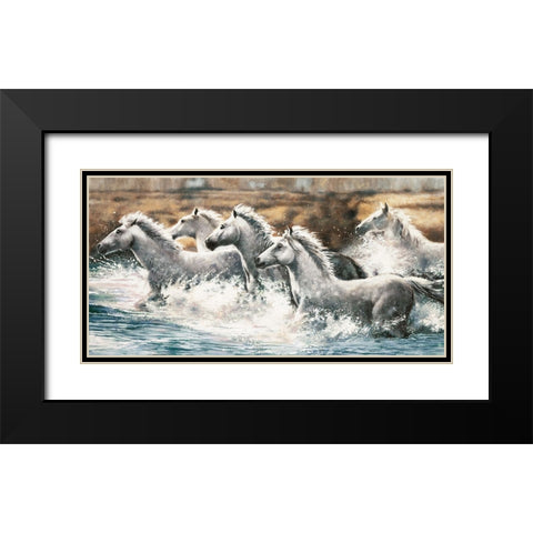 Running Wild Black Modern Wood Framed Art Print with Double Matting by Steele, Ralph