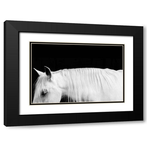 White on Black I Black Modern Wood Framed Art Print with Double Matting by Carter, Samantha