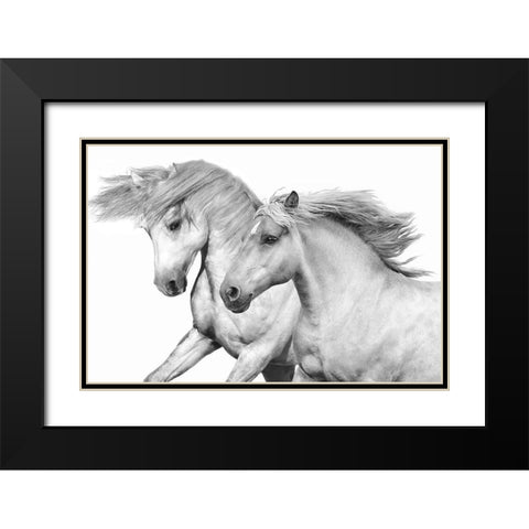 Duo I Black Modern Wood Framed Art Print with Double Matting by Carter, Samantha