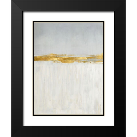 Linear Gold II Black Modern Wood Framed Art Print with Double Matting by Messina, Jake