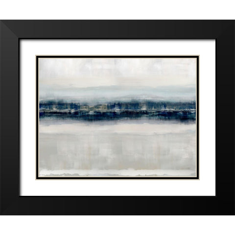 Reflections in Blue Black Modern Wood Framed Art Print with Double Matting by Messina, Jake