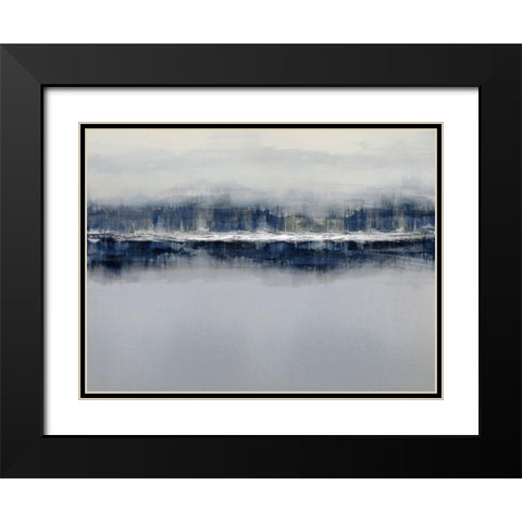 Indigo Shadows Black Modern Wood Framed Art Print with Double Matting by Messina, Jake