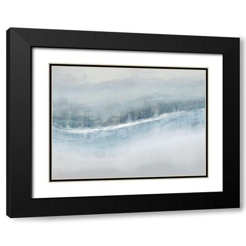 Flowing Aqua Black Modern Wood Framed Art Print with Double Matting by Messina, Jake