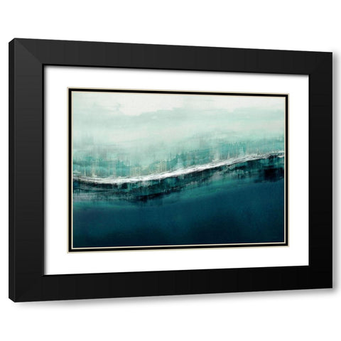 Flowing Cerulian Black Modern Wood Framed Art Print with Double Matting by Messina, Jake