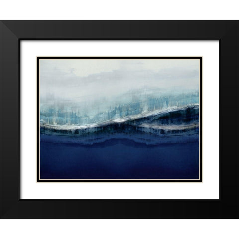 Ascending Indigo Black Modern Wood Framed Art Print with Double Matting by Messina, Jake