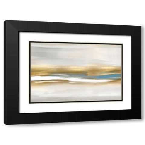 Highlight Gold and Teal I Black Modern Wood Framed Art Print with Double Matting by Messina, Jake