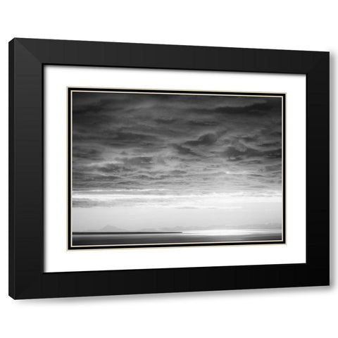 Black and white cloud formatio Black Modern Wood Framed Art Print with Double Matting by Plank, Savanah