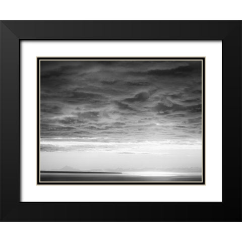 Black and white cloud formatio Black Modern Wood Framed Art Print with Double Matting by Plank, Savanah