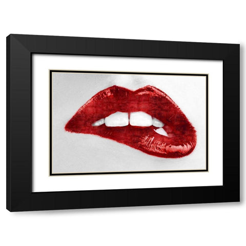 Luscious Red Black Modern Wood Framed Art Print with Double Matting by McGuire, Sarah