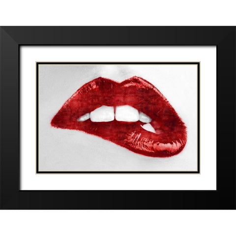 Luscious Red Black Modern Wood Framed Art Print with Double Matting by McGuire, Sarah