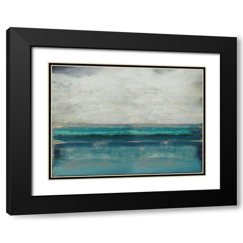 Highlighted Teal Black Modern Wood Framed Art Print with Double Matting by Hamilton, Taylor