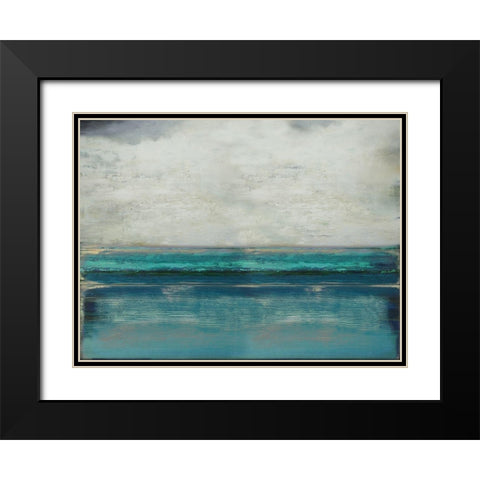 Highlighted Teal Black Modern Wood Framed Art Print with Double Matting by Hamilton, Taylor