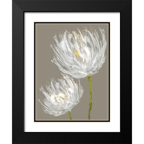 White Tulips II Black Modern Wood Framed Art Print with Double Matting by Austin, Vanessa