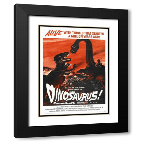 Dinosaurus Black Modern Wood Framed Art Print with Double Matting by Anonymous