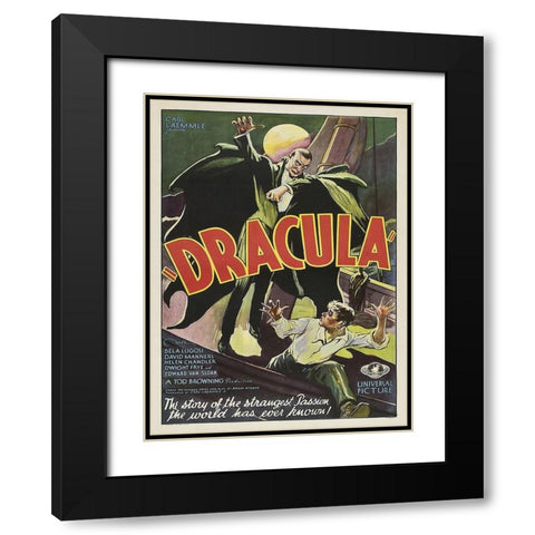 Dracula 1931 Black Modern Wood Framed Art Print with Double Matting by Anonymous