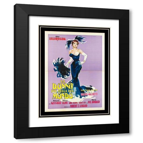 La Donna Piu Bella Del Mondo Black Modern Wood Framed Art Print with Double Matting by Anonymous