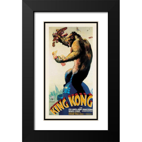 King Kong-1933 Black Modern Wood Framed Art Print with Double Matting by Anonymous