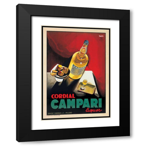 Cordial Campari Black Modern Wood Framed Art Print with Double Matting by Nizzoli, Marcello