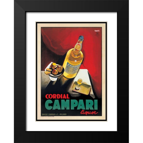 Cordial Campari Black Modern Wood Framed Art Print with Double Matting by Nizzoli, Marcello