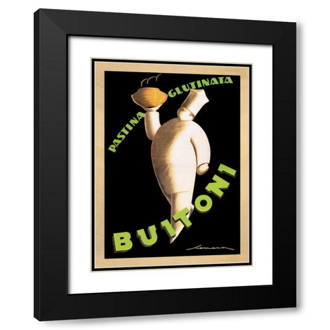 Buitoni-1928 Black Modern Wood Framed Art Print with Double Matting by Seneca, Federico