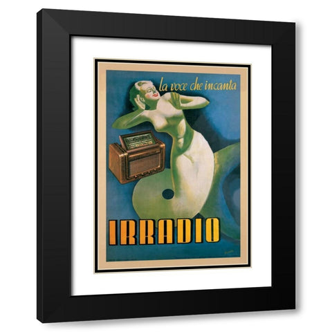 Irradio Black Modern Wood Framed Art Print with Double Matting by Boccasile, Gino