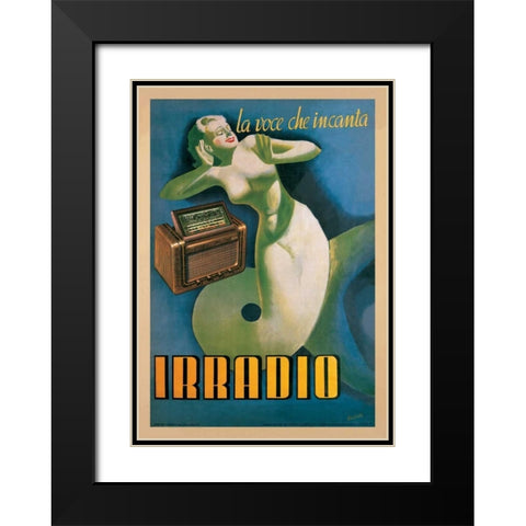 Irradio Black Modern Wood Framed Art Print with Double Matting by Boccasile, Gino