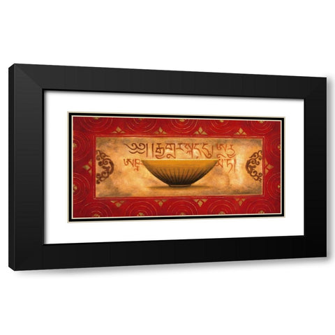Tibetan Panel Black Modern Wood Framed Art Print with Double Matting by Wong-Li