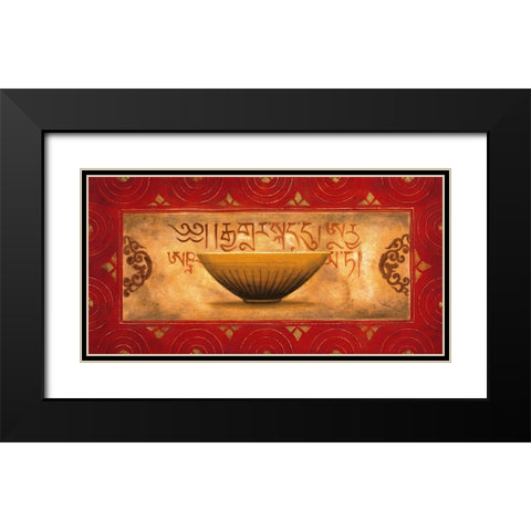 Tibetan Panel Black Modern Wood Framed Art Print with Double Matting by Wong-Li