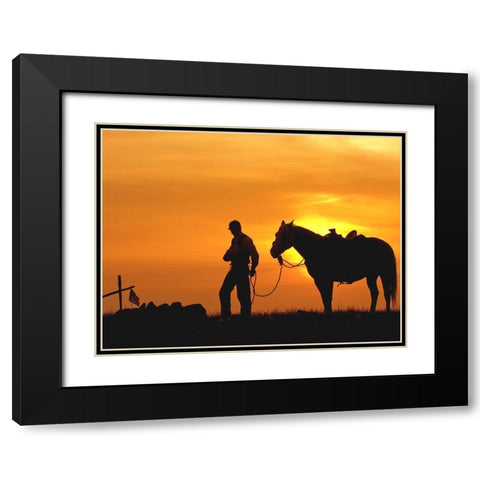 Evening Visit Black Modern Wood Framed Art Print with Double Matting by Dawson, Robert