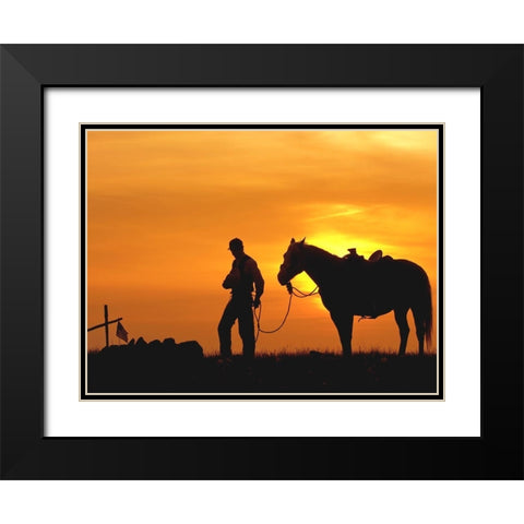 Evening Visit Black Modern Wood Framed Art Print with Double Matting by Dawson, Robert