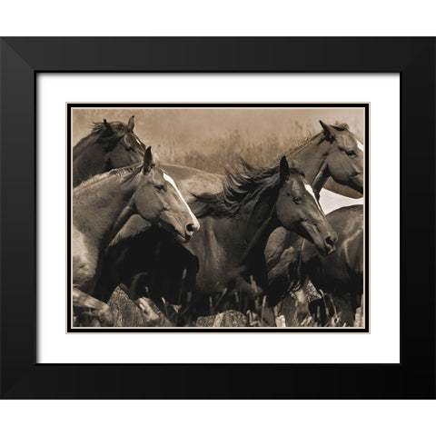 Middle of the Pack Black Modern Wood Framed Art Print with Double Matting by Dawson, Robert