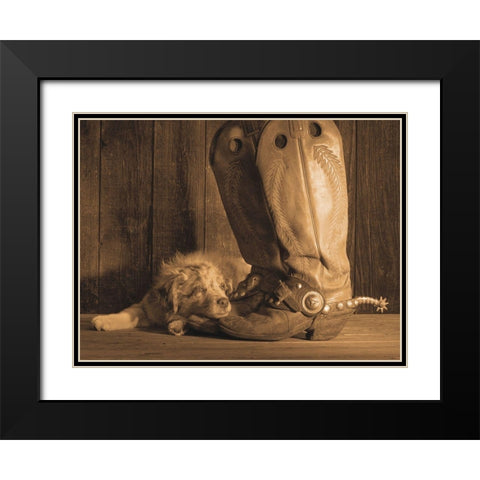 Dixie Sepia Black Modern Wood Framed Art Print with Double Matting by Dawson, Robert